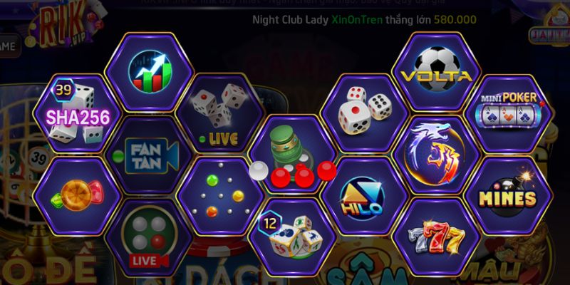 mini game rikvip đa dạng